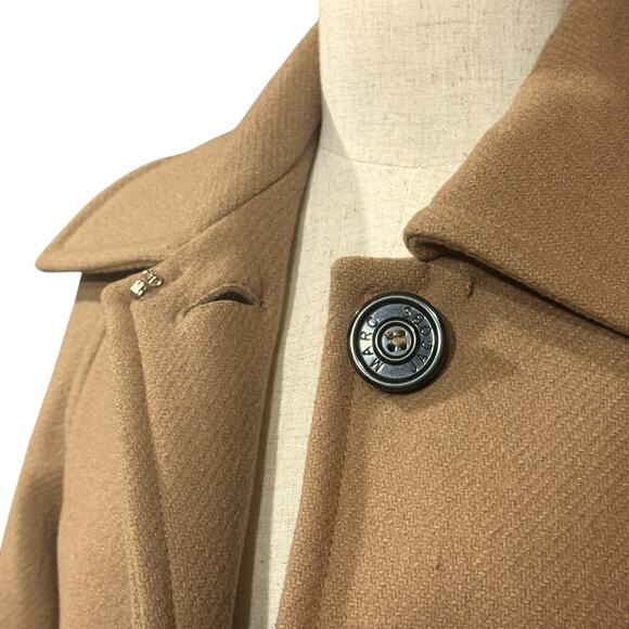 Marc Jacobs Womens XS Longline Wool Peacoat Natural Tan Minimalist Closet Staple - Picture 9 of 16